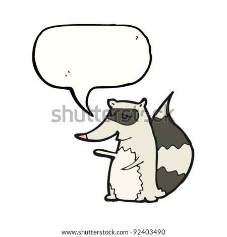 raccoon with speech bubble