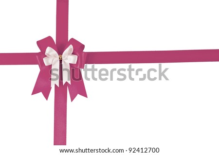Vintage Gray color Pink bow with white background for add and design your picture on anniversary day. Such as Valentine day ,New year ,Happy Birthday...etc.