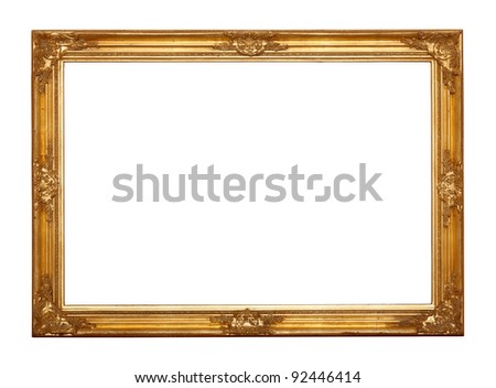 Ornamented, very old, gold plated empty picture frame for putting your pictures in