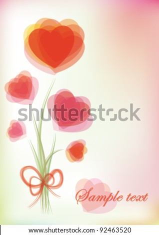 Abstract Valentines Day background with hearts. In vector.