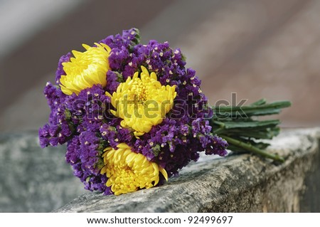 Yellow and Purple Fresh Flower Bouquet