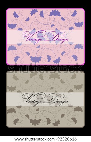 Set of two vintage card for your design
