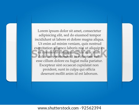 White white paper in a cutting background. Vector illustration.