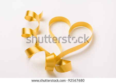 valentine's gold heart  on a white background , valentine's day , day valentine