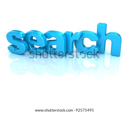 3d text search, isolated over white background
