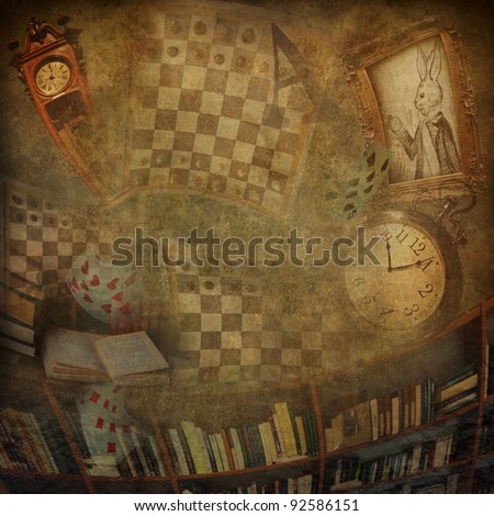 Abstract background to the novel Alice in Wonderland. Royalty-Free Stock Photo #92586151