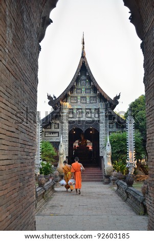 Thai lanna temple at Chiangmai province Thailand.