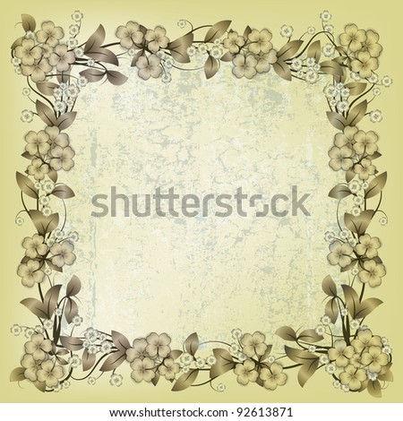 abstract light grunge background with spring flowers