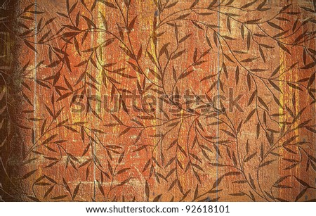 flower pattern on wood texture