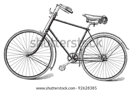 Old bicycle / vintage illustration from Meyers Konversations-Lexikon 1897