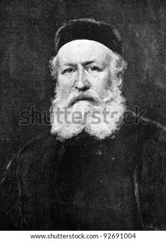 Composer Charles Gounod. Engraving on steel by Bod  from picture by painter Carolus Duran. Published in magazine "Niva", publishing house A.F. Marx, St. Petersburg, Russia, 1893