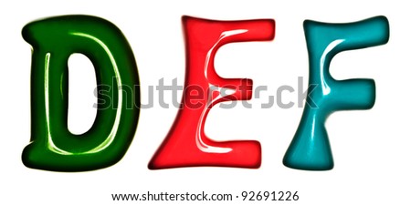 Image photograph of alphabet in concept of colorful and free form