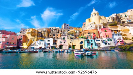 Italy - Procida, beautiful island in the mediterranean sea, naples Royalty-Free Stock Photo #92696476