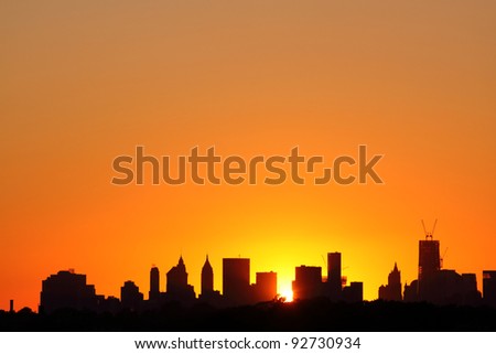Sunset over Lower Manhattan, New York City