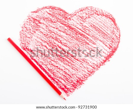 Red pencil and a red heart