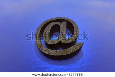 3D sign in the water