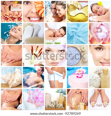 Beautiful young woman getting spa massage. Body care.