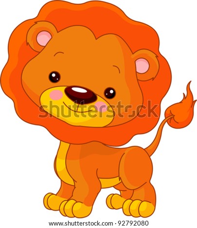 Fun zoo. Illustration of cute Lion