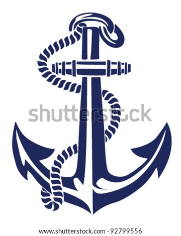 Anchor stencil vector Royalty-Free Stock Photo #92799556