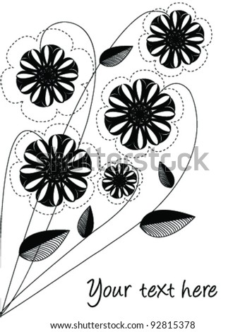 Black and white flowers