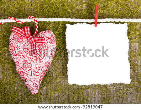  heart and blank card