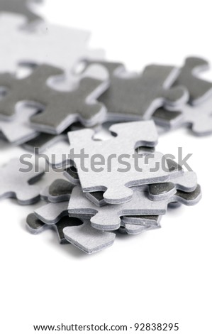 Puzzle Pieces on White Background