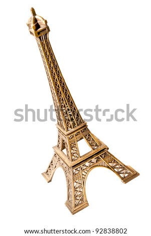 souvenir eiffel tower isolated on a white background