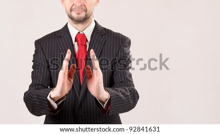 business man making hand frame