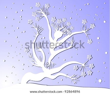 Winter tree - woman silhouette