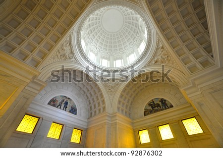 Grant's Tomb Interior in New York City, USA. Grant's Tomb honors America's 18th president, Ulyssess S. Grant Royalty-Free Stock Photo #92876302