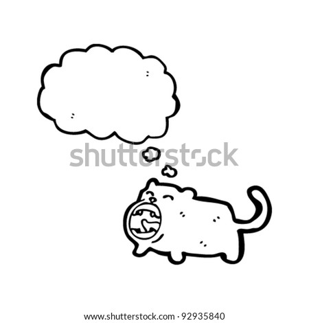 cat with thought bubble cartoon