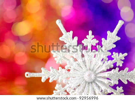 Christmas decorations on a colorful background. Closeup.
