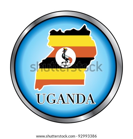 Raster version Illustration for the country of Uganda Round Button.