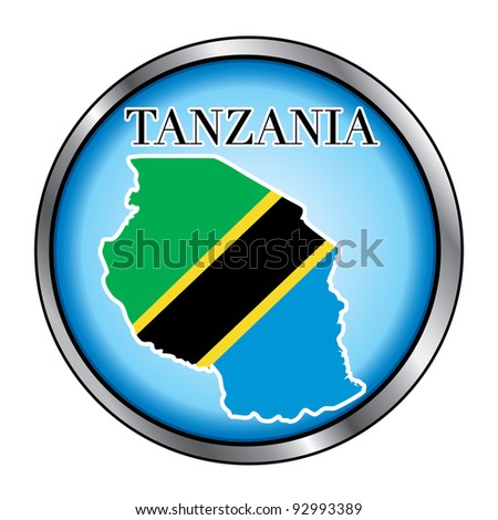 Raster version Illustration for the country of Tanzania Round Button.