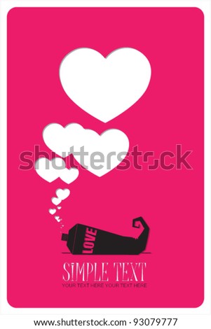 Abstract vector illustration with tube and hearts.