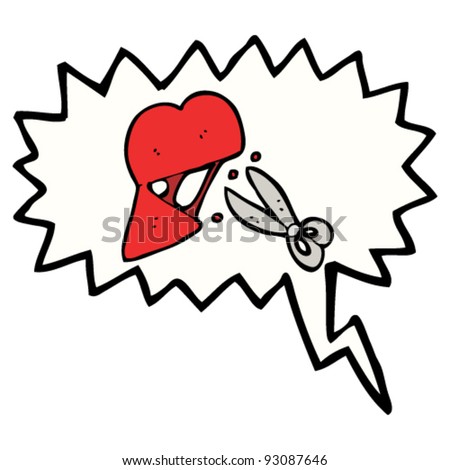 valentine heart with scissors