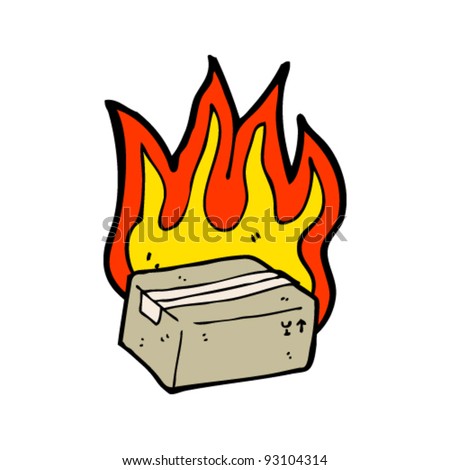 burning box cartoon