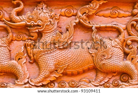 Thai style wood carving