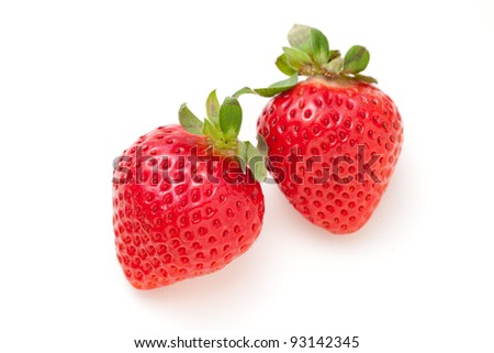 close up of strawberry isolated on white background