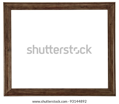 Beautiful, clean, simple and elegant wooden picture frame isolated on a pure white background.