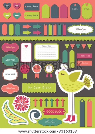 cute elements for scrapbooking. vector illustration