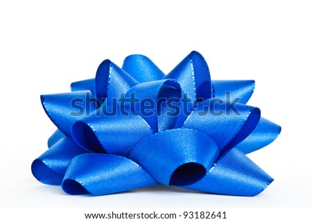 Blue bow isolated on white background Royalty-Free Stock Photo #93182641