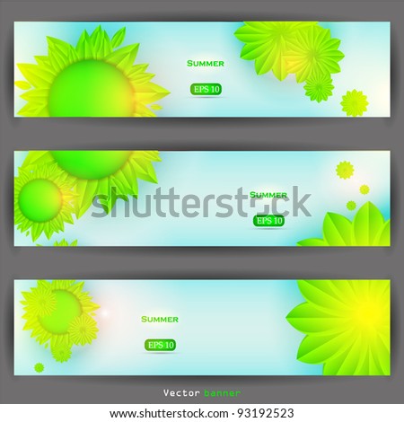 Vector floral banner set