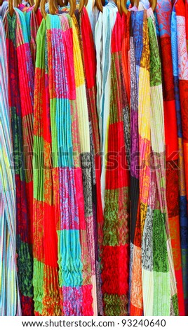 Colorful scarfs on the market