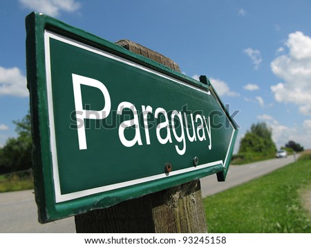 Paraguay signpost along a rural road