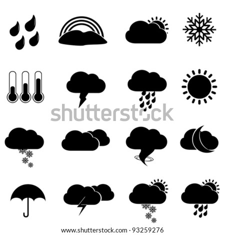 Weather icon set in black