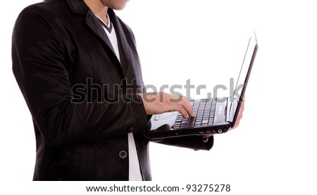 Business man with laptop