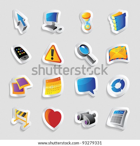 Icons for computer program and website interface. Vector illustration.