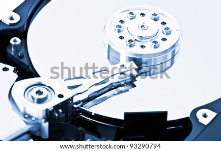 Close-up of an hard disk drive