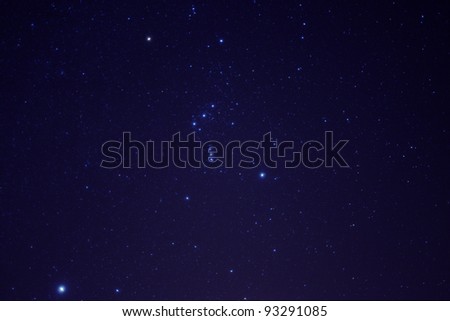 Many stars in sky at winter night